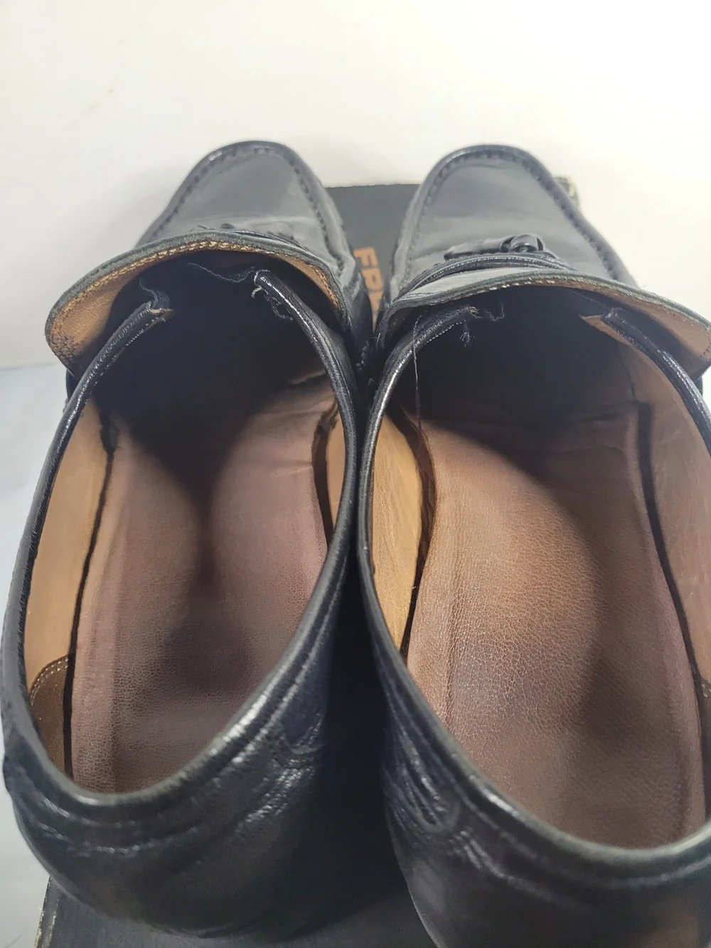 Freeman Mens Black Leather Slip On Loafers Driving Shoes Size 10 M